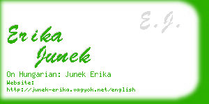 erika junek business card